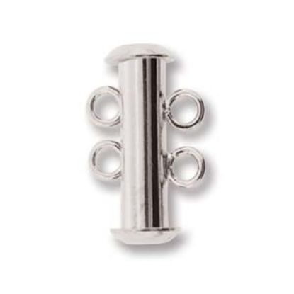 Afbeelding van Magnetic Clasp 16mm 2-strand Silver Plate x1