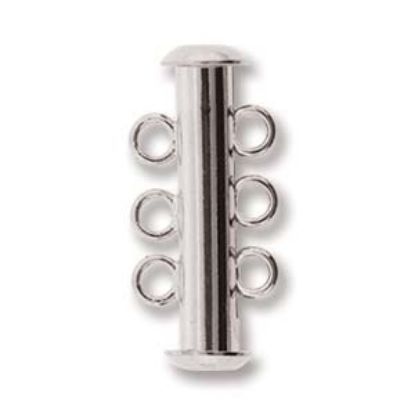 Image de Magnetic Clasp 22mm 3-strand Silver Plate x1