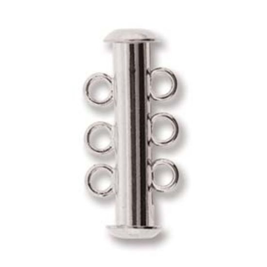 Picture of Magnetic Clasp 22mm 3-strand Silver Plate x1