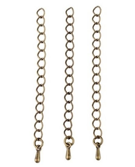 Picture of Chain extender 70x4mm w/ drop Bronze x10