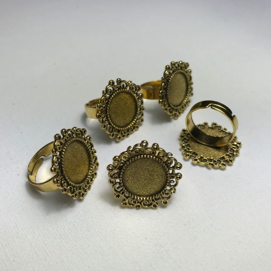 Picture of Ring Setting 15mm round Antiqued Gold x5