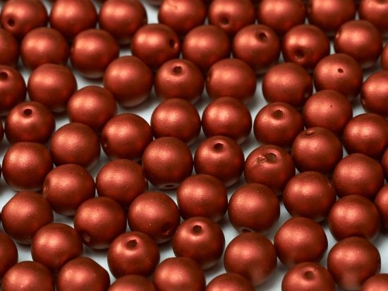 Picture of Round beads 4mm Lava Red x50