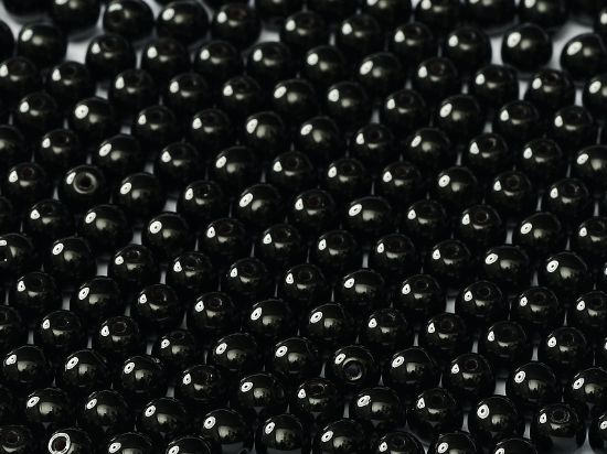 Picture of Round beads 4mm Jet x50