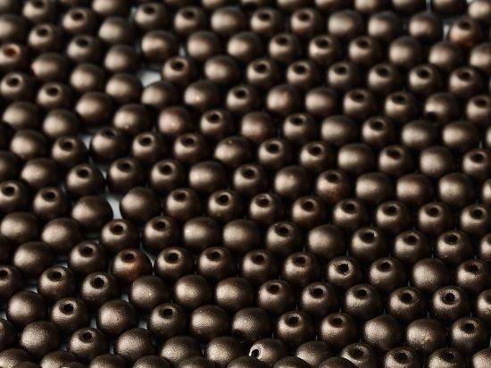 Picture of Round beads 4mm Pastel Dark Brown x50
