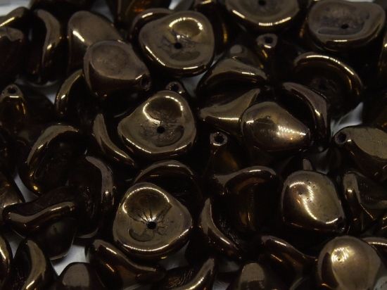 Picture of Trumpet Flower beads 12mm Jet Bronze x10