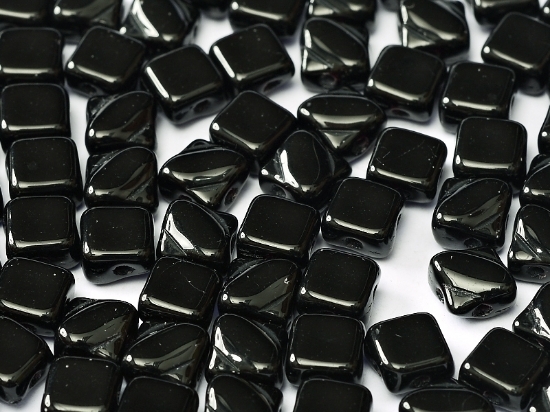 Picture of Silky Beads 2-hole 6mm Jet x50