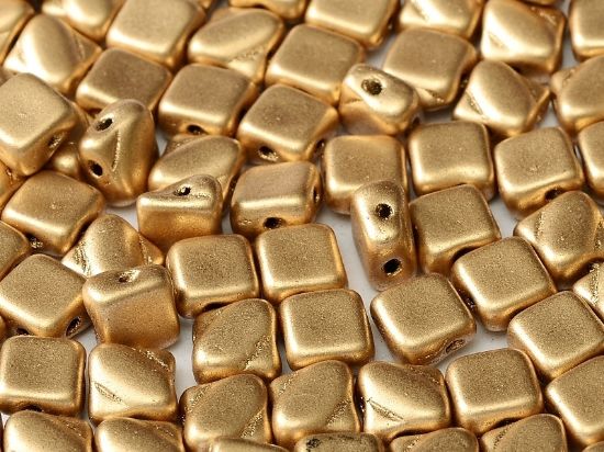 Picture of Silky Beads 2-hole 6 mm Aztec Gold x50