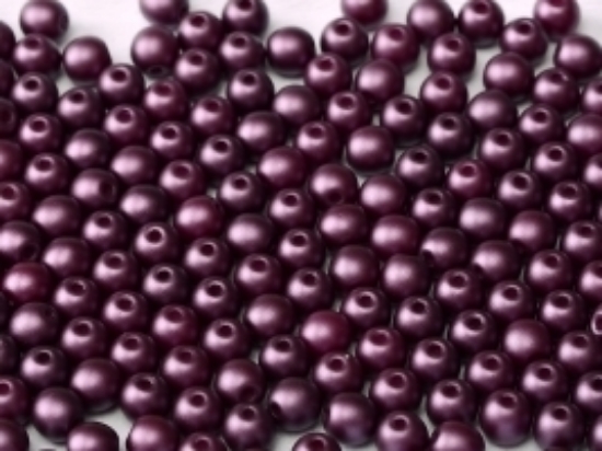 Picture of Czech Glass bead 6mm round Pastel Bordeaux x100