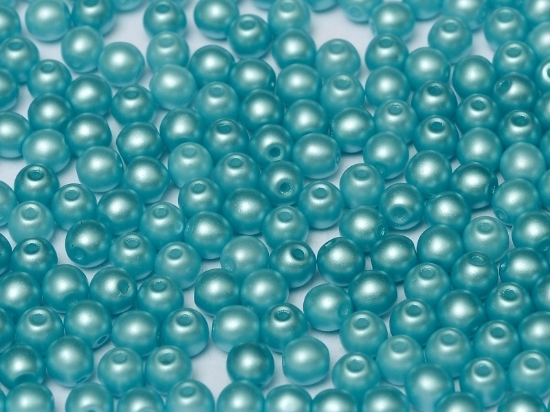 Picture of Czech Glass bead 6mm round Pastel Aqua x100
