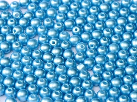Picture of Czech Glass bead 6mm round Pastel Turquoise x100