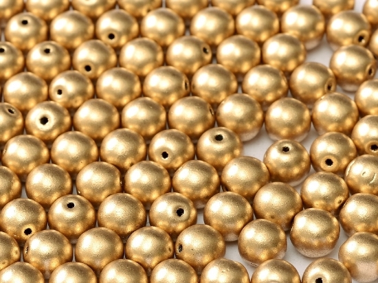 Picture of Czech Glass bead 6mm round Aztec Gold x100