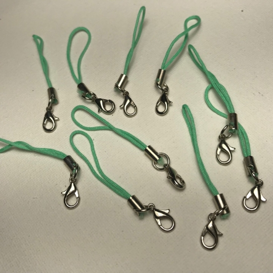 Picture of Cord with ring and clasp Green x10