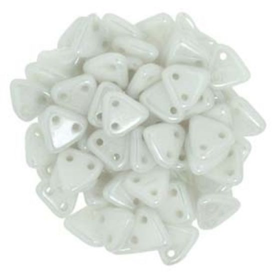 Picture of Czechmates Triangle 2 holes 6 mm Luster Opaque White x10g