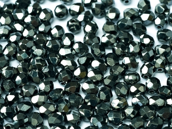 Picture of Fire-Polished 3mm Jet Hematite x100