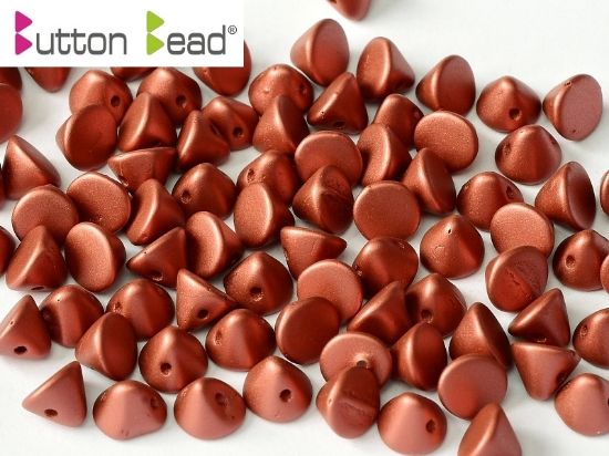 Picture of Button Bead 4mm Metallic Red x50