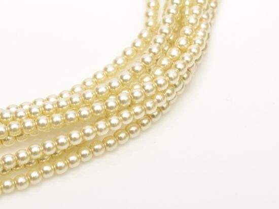 Picture of Glass Pearl 4mm Old Lace x120
