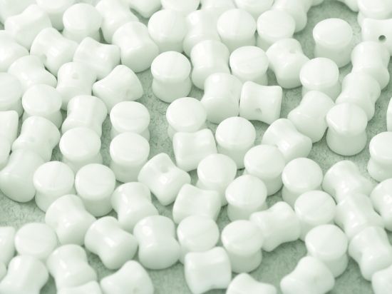 Picture of Diabolo shape beads 4x6mm Chalk White x50