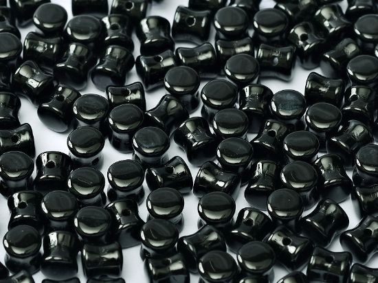 Picture of Diabolo shape beads 4x6mm Jet x50