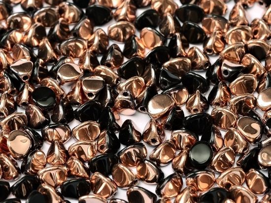 Picture of Pinch Bead 5mm Jet Capri Gold x50