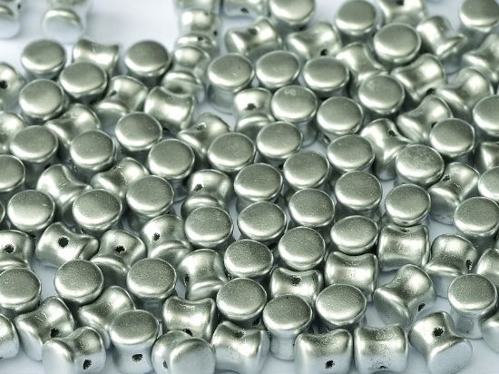 Picture of Diabolo shape beads 4x6mm Aluminium Silver x50