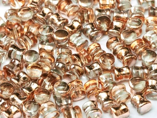 Picture of Diabolo shape beads 4x6mm Crystal Capri Gold x100