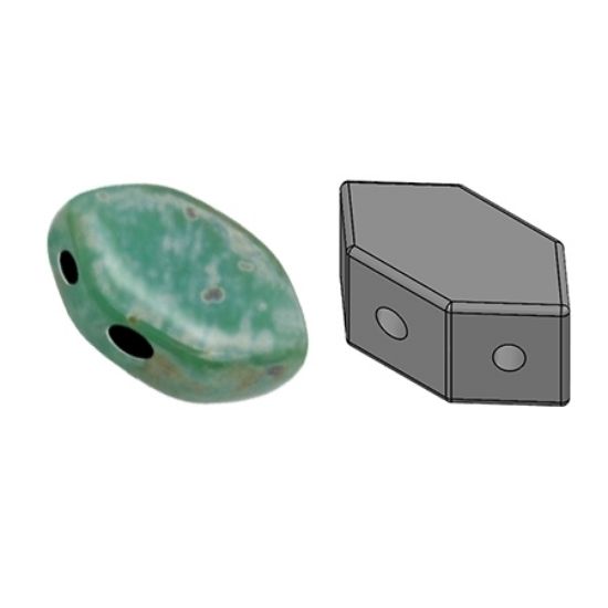 Picture of Paros® par Puca® 7x4 mm Opaque Green Turquoise Picasso x10g