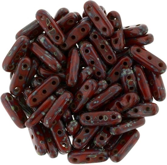 Picture of CzechMates Beam 3x10mm Opaque Red Picasso x10g