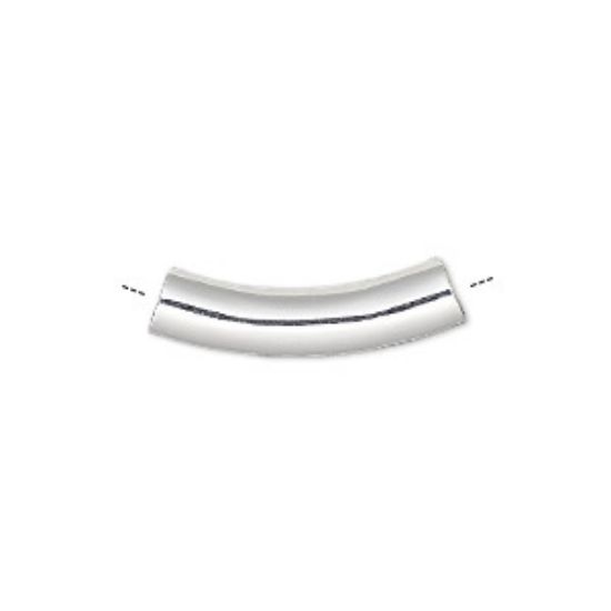 Picture of Curved tube 23x5mm w/ 4mm hole Silver Plated x5
