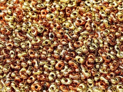 Bild von Peanut beads 2x4mm Jet California Gold Rush x5g