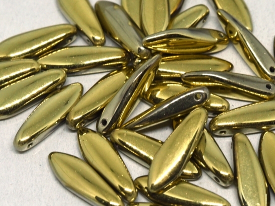 Picture of Glass Daggers 5x16mm Crystal Dorado Full  x25