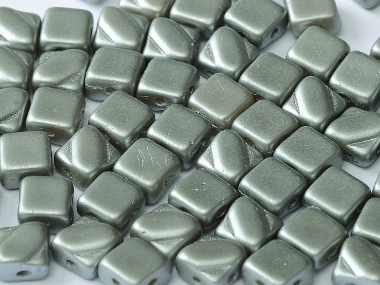 Picture of Silky Beads 2-hole 6 mm Pastel Light Grey x50