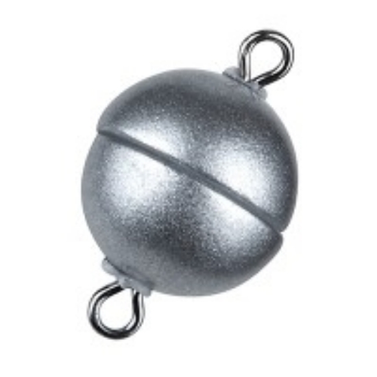Picture of Acrylic Power Magnetic Clasp Ø10mm round Silver Mat x1
