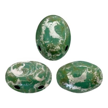 Picture of Samos® par Puca® 7x5mm Opaque Green Turquoise Silver Patina x10g
