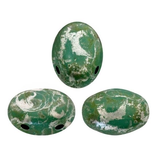 Picture of Samos® par Puca® 7x5mm Opaque Green Turquoise Silver Patina x10g