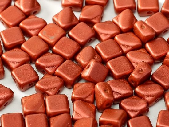 Picture of Silky Beads 2-hole 6 mm Lava Red  x50