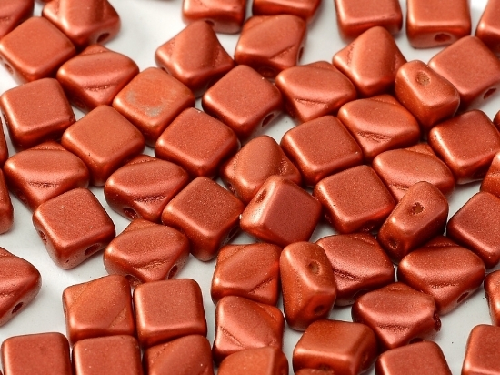 Picture of Silky Beads 2-hole 6mm Lava Red x50