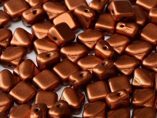 Picture of Silky Beads 2-hole 6mm Copper x50