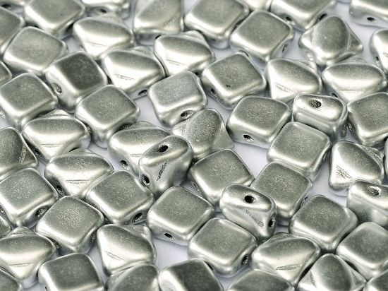 Picture of Silky Beads 2-hole 6 mm Aluminium Silver x50