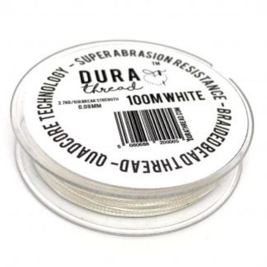 Picture of DuraThread Fine Beading Thread 0,08mm White x100m