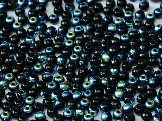 Picture of Round beads 3mm Jet AB x100