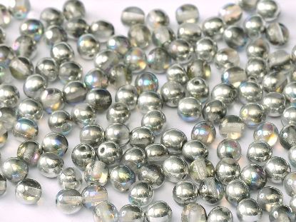 Изображение Round beads 3mm Crystal Silver Rainbow x50