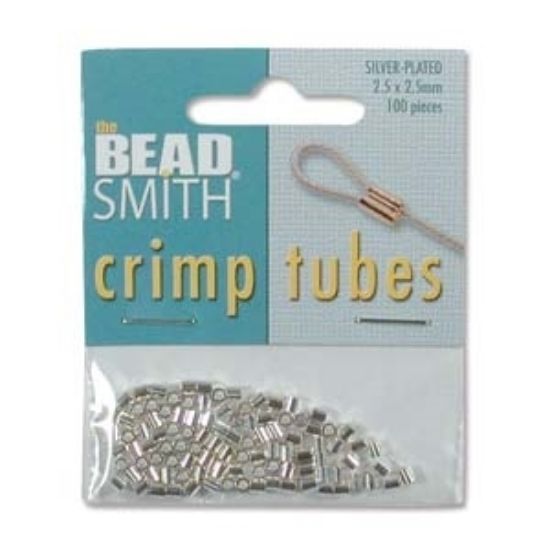 Picture of BeadSmith Tube Crimp 2.5x2.5mm Silver Plated x100