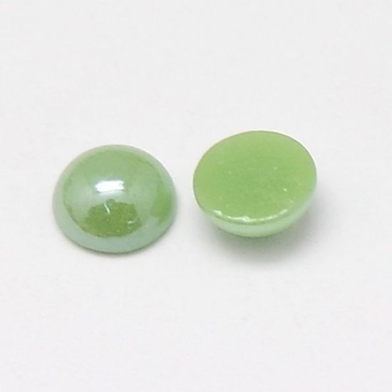 Picture of Pearl Glass Cabochon 14mm Green x10