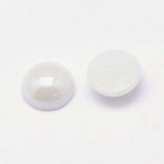 Picture of Pearl Glass Cabochon 14mm White x10