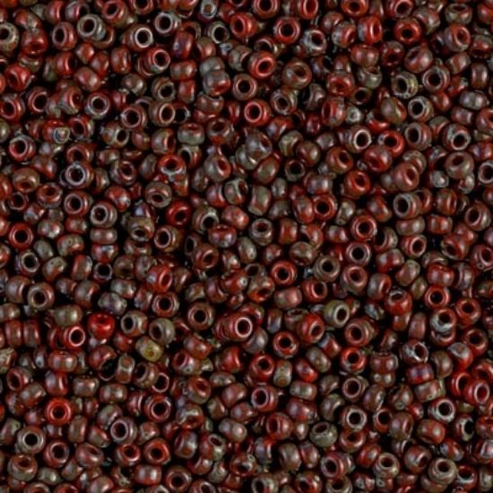 Picture of Miyuki Rocaille 11/0 4513 Picasso Opaque Red Garnet x10g