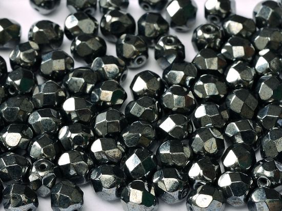 Picture of Fire-Polished 4mm Jet Hematite x50