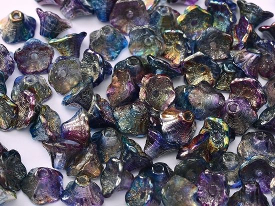 Picture of Flower Cup Beads 7x5mm Crystal Magic Blue x50
