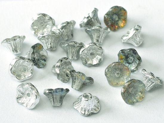 Picture of Flower Cup Beads 7x5mm Crystal Volcano x50