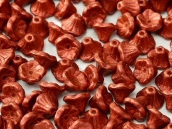 Picture of Flower Cup Beads 7x5mm Lava Red x50