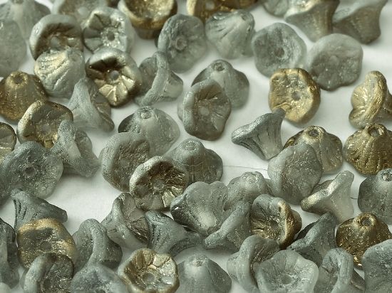 Picture of Flower Cup Beads 7x5mm Crystal Valentinite Mat x50